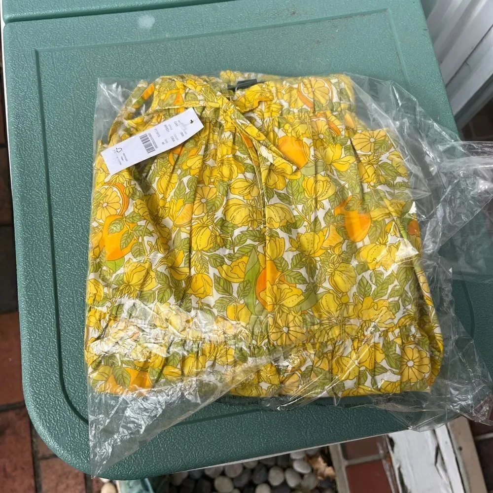 J Crew Tiered Skirt in Limone Print NWT